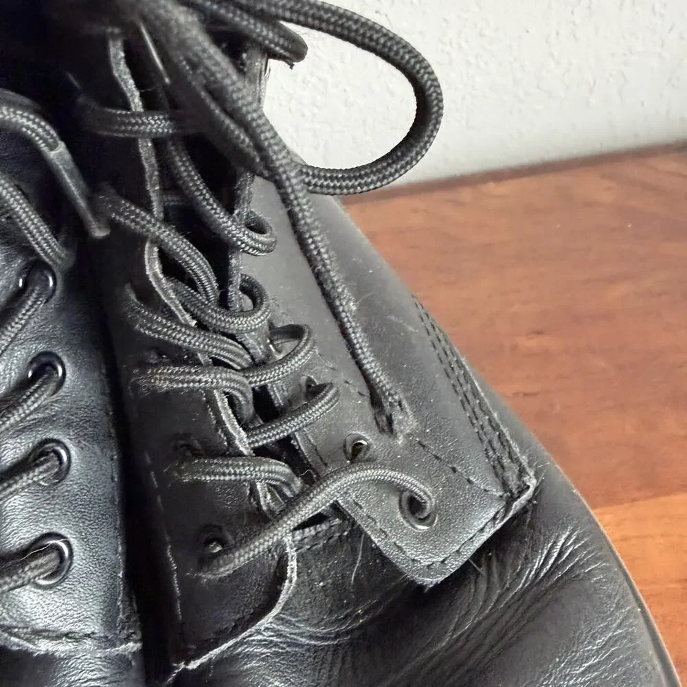 Dr. Martens Junior 1460 Boots Black Lace Up Side Zip Kids 2 Moto Grunge Classic